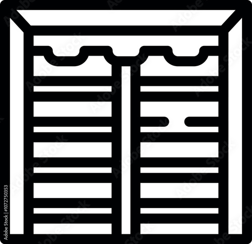 Closed jalousie window is protecting from bright sunlight