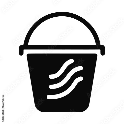 Black silhouette bucket vector icon design