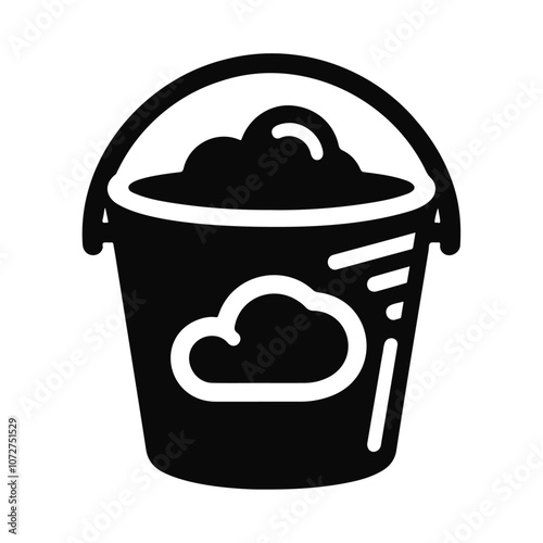 Black silhouette bucket vector icon design