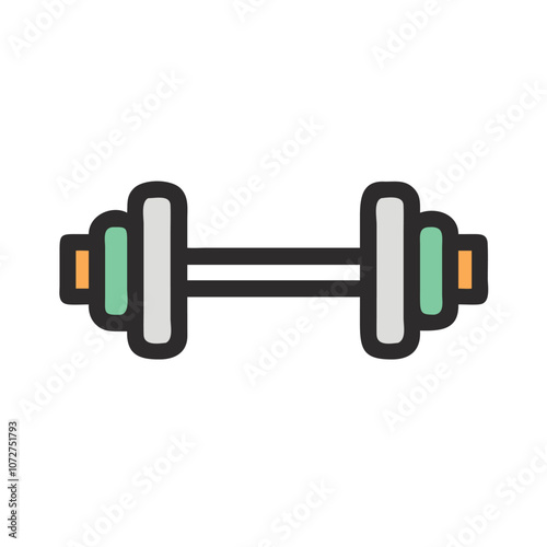 Colorful adjustable dumbbell illustration,  representing fitness, strength training, and exercise equipment.