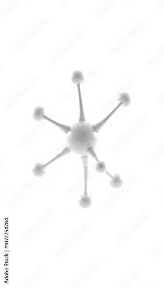 Molecule white 3d on white background isolated with white highlights, png Molecule white 3d on white background isolated with white highlights, png