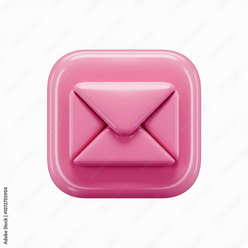 A vibrant pink envelope icon representing digital messaging and communication. A vibrant pink envelope icon representing digital messaging and communication.