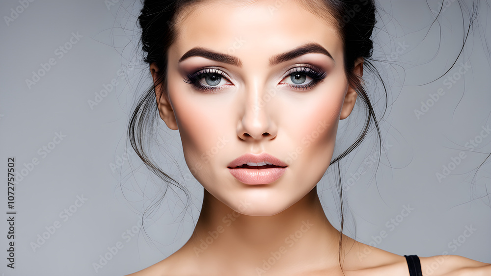 Fototapeta premium Gorgeous fashion model, Gorgeous cosmetic model, beauty, fashion advertisement, cosmetics advertisement, ai generated