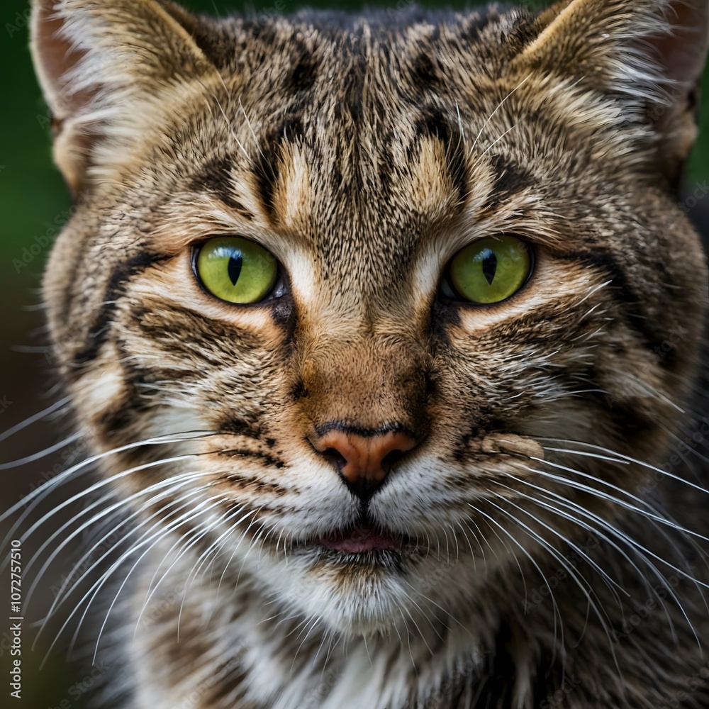 Fierce Expression: An Intimate Look at a Scottish Wildcat's Features Fierce Expression: An Intimate Look at a Scottish Wildcat's Features