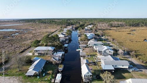 Camps along Bayou Lacomb Inlet