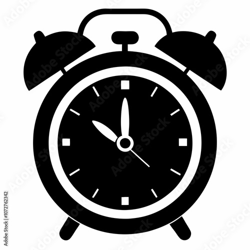 vector alarm clock icon silhouette black design illustration