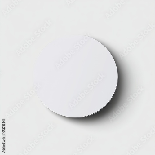 realistic high quality white realistic round paper mockup isolated