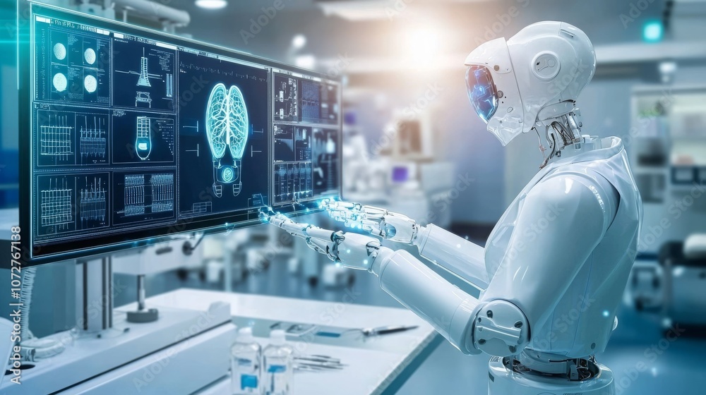 Robotic Arm in Advanced Medical Lab Performing Surgery Robotic Arm in Advanced Medical Lab Performing Surgery