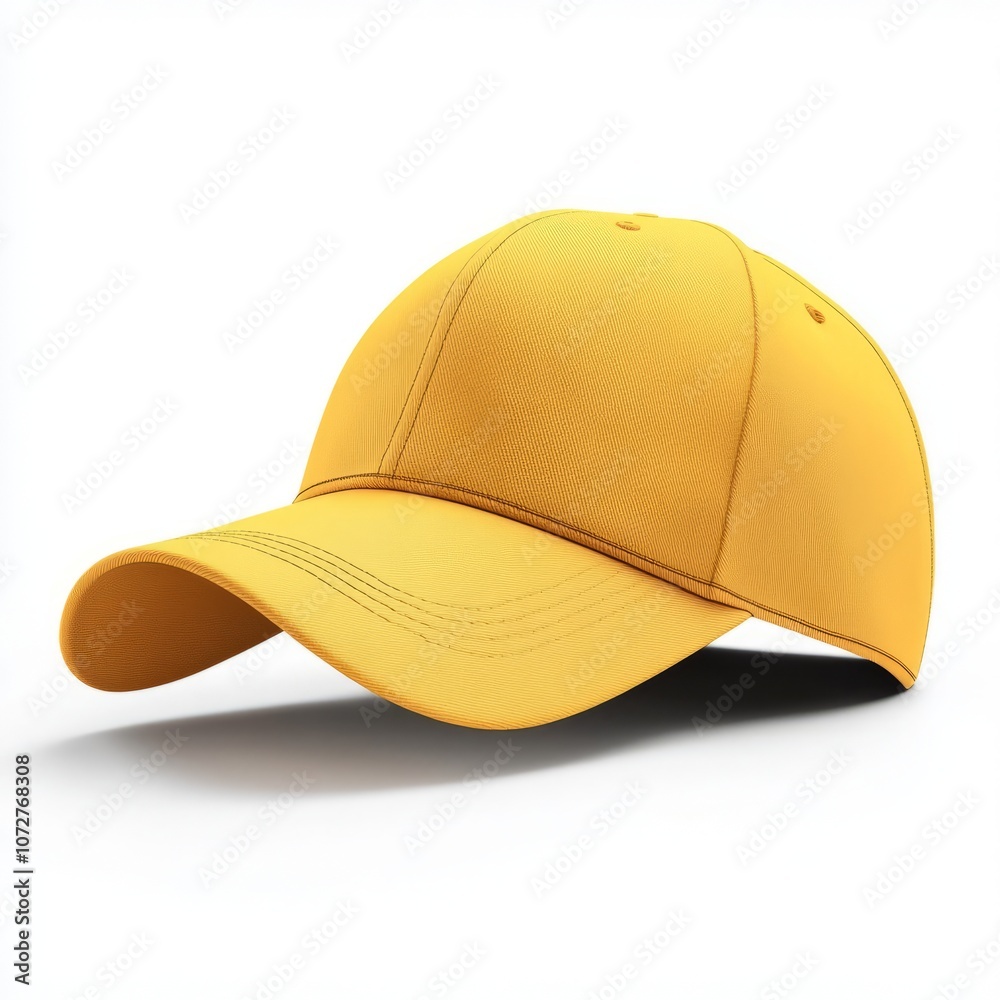 Fototapeta premium realistic high quality Yellow baseball hat mockup isolated