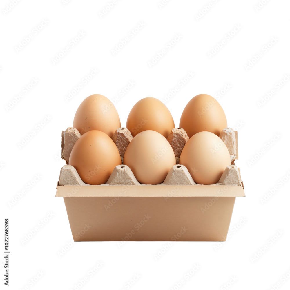 Fresh Eggs in a Carton: Perfect for Breakfasts, Baking, and Culinary Creations - Eggs Packaged for Convenience and Quality in a Simple Yet Effective Design.
