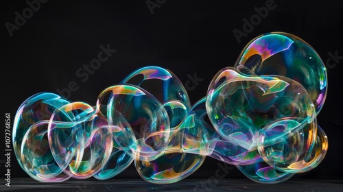 A playful arrangement of giant bubble shapes bobbing and weaving in a seemingly choreographed dance. photo