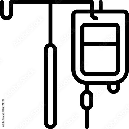 Iv Drip Line Icon Design Vector