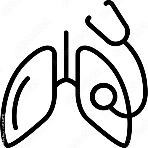 Lung Checkup Line Icon Design Vector