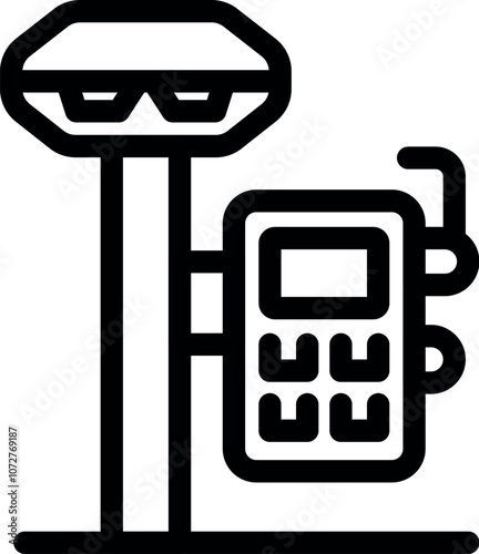 Parking meter calculating parking time and accepting payment, ensuring efficient vehicle management and revenue collection