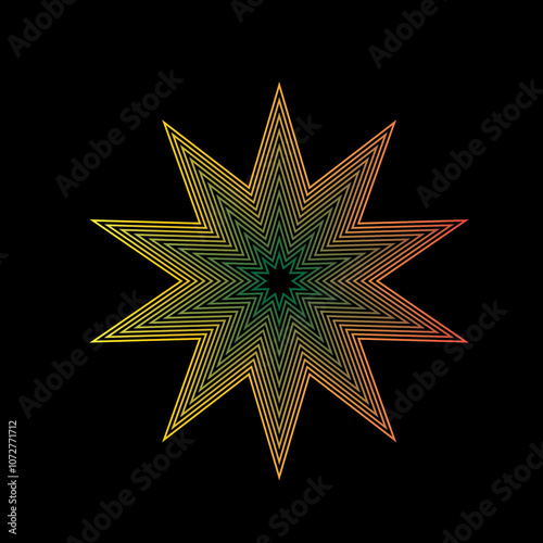 golden star isolated on black
