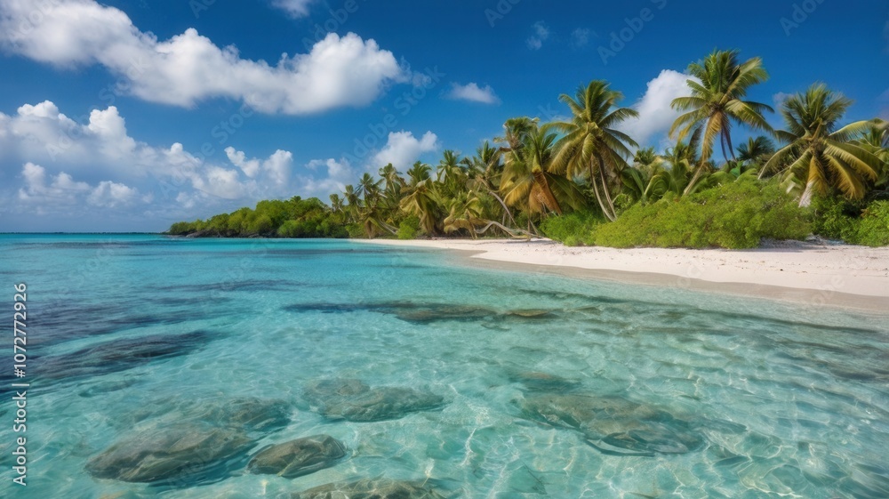 Fototapeta premium beach with coconut trees