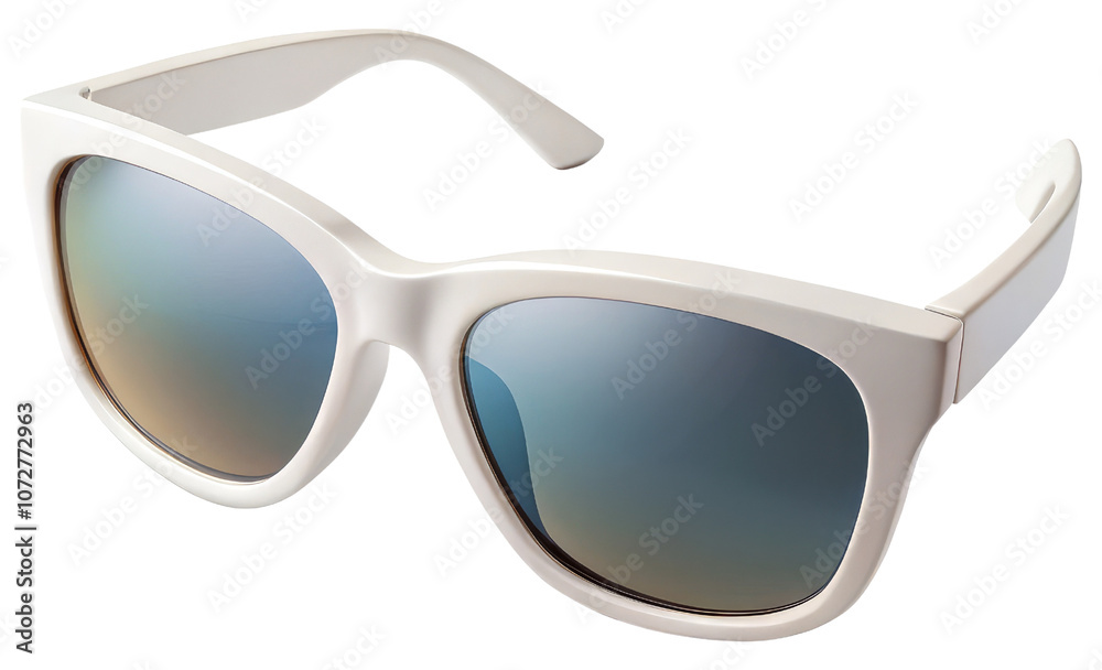 3D White Frame Modern Sunglasses Isolated on Transparent Background, Realistic Eyewear Mockup for Fashion, Accessories, and Branding 3D White Frame Modern Sunglasses Isolated on Transparent Background, Realistic Eyewear Mockup for Fashion, Accessories, and Branding