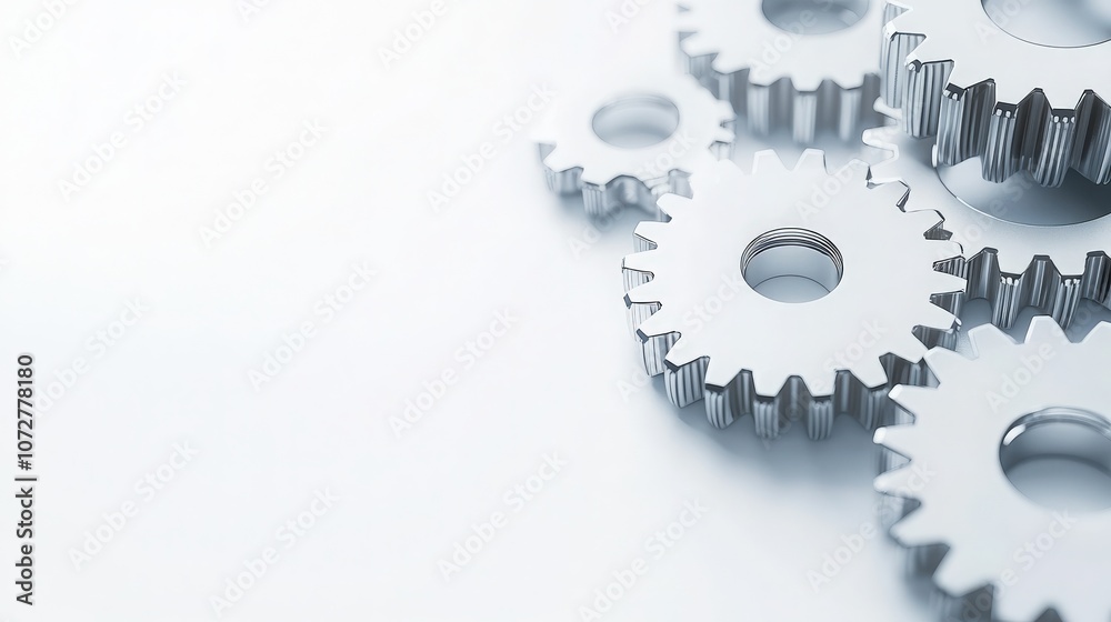 Silver Cogs on White Background. Silver Cogs on White Background.