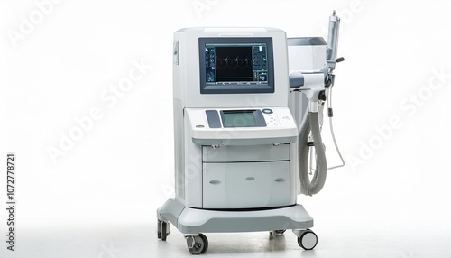Medical Laser on White Background Isolated. Full Shot of Medical Devices.