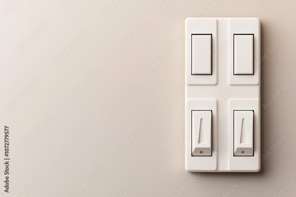 3D rendering of a circuit breaker box with switches labeled for each room in a home, Circuit breaker box with room-specific labels, Organized and user-friendly 3D rendering of a circuit breaker box with switches labeled for each room in a home, Circuit breaker box with room-specific labels, Organized and user-friendly