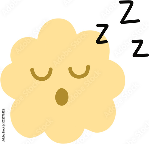 sleeping yellow cloud character, concept