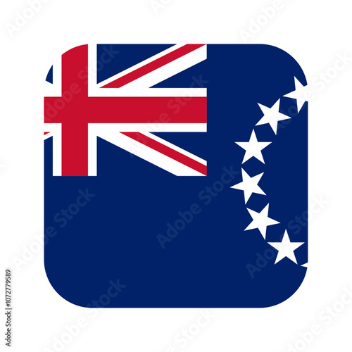 Cook Islands flag rounded square icon photo