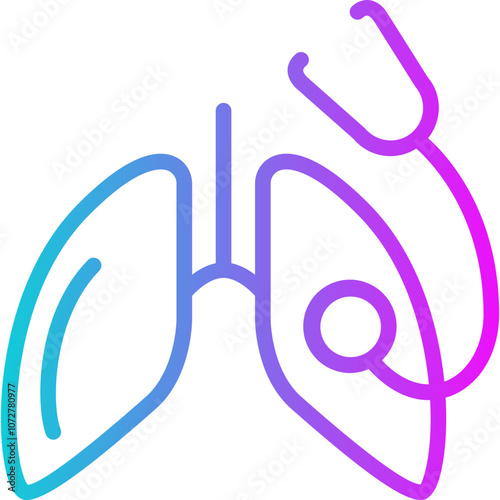 Lung Checkup Gradient Icon Design Vector