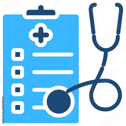 Medical Report Solid Color Icon Design Vector