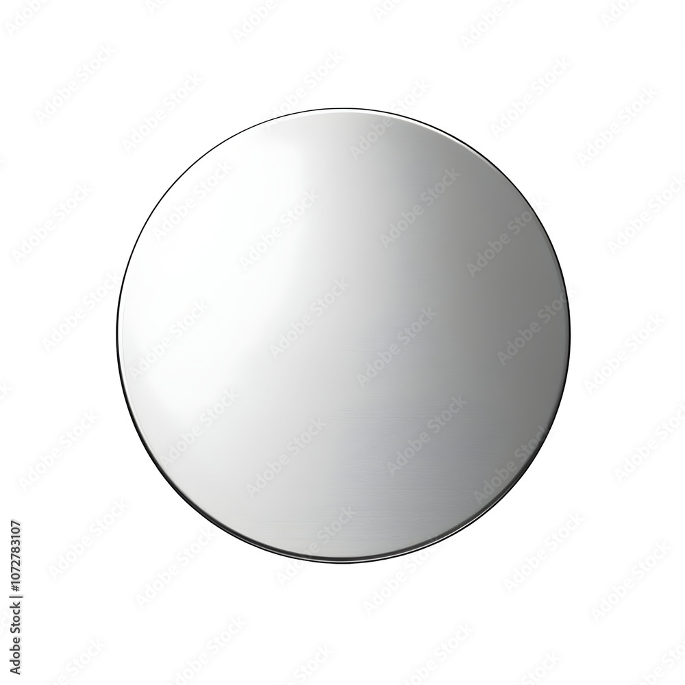 Polished round metallic plate on steel background Polished round metallic plate on steel background