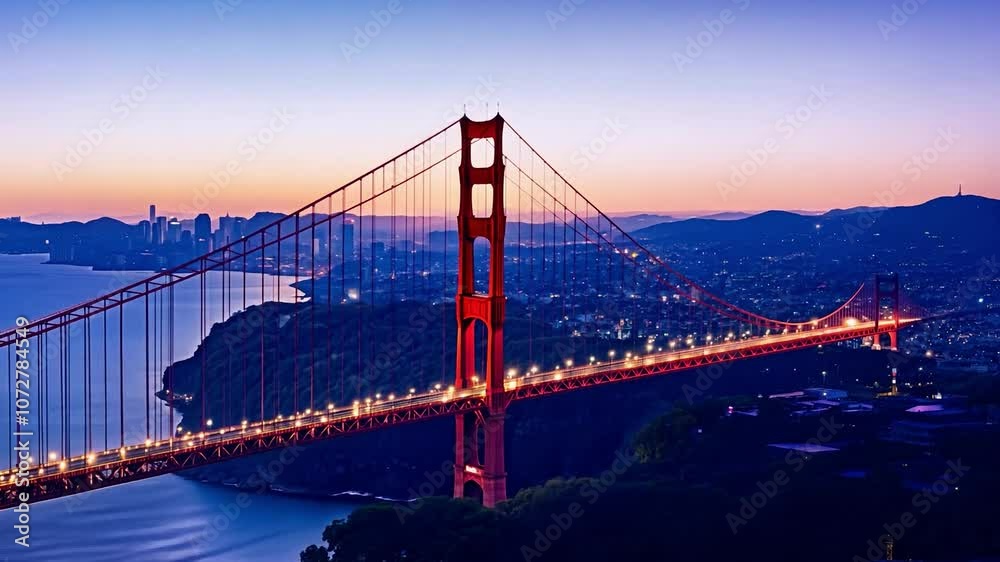 Changing light over the golden gate bridge throughout the day Changing light over the golden gate bridge throughout the day