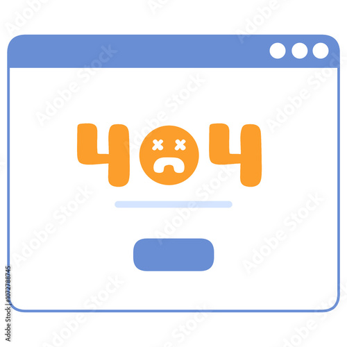 User interface illustration, 404 not found error scene