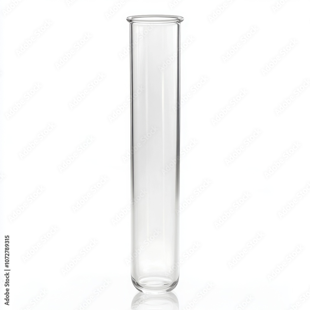 Clear glass test tube with a smooth surface. Clear glass test tube with a smooth surface.