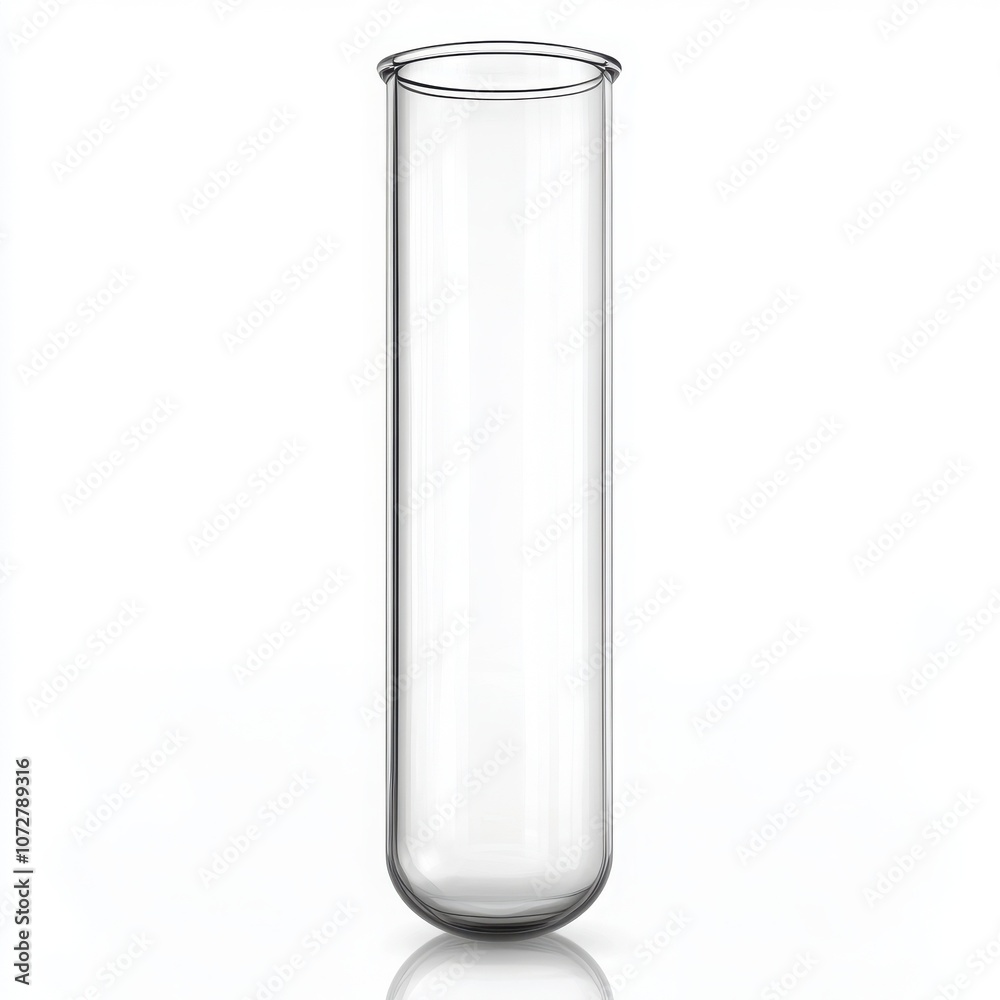Clear glass test tube for laboratory use. Clear glass test tube for laboratory use.