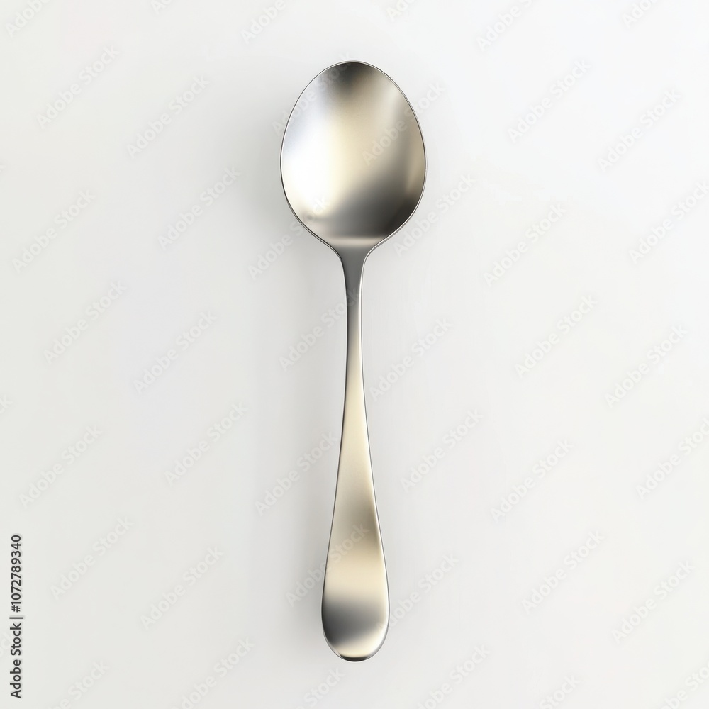 Clean silver spoon on white background. Clean silver spoon on white background.