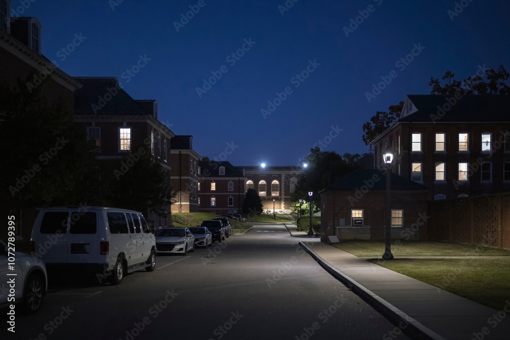 Fototapeta premium Georgian Architecture Style. Buildings at night.
