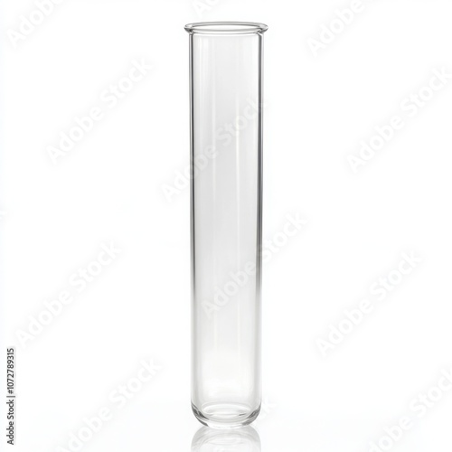 Clear glass test tube with a smooth surface.