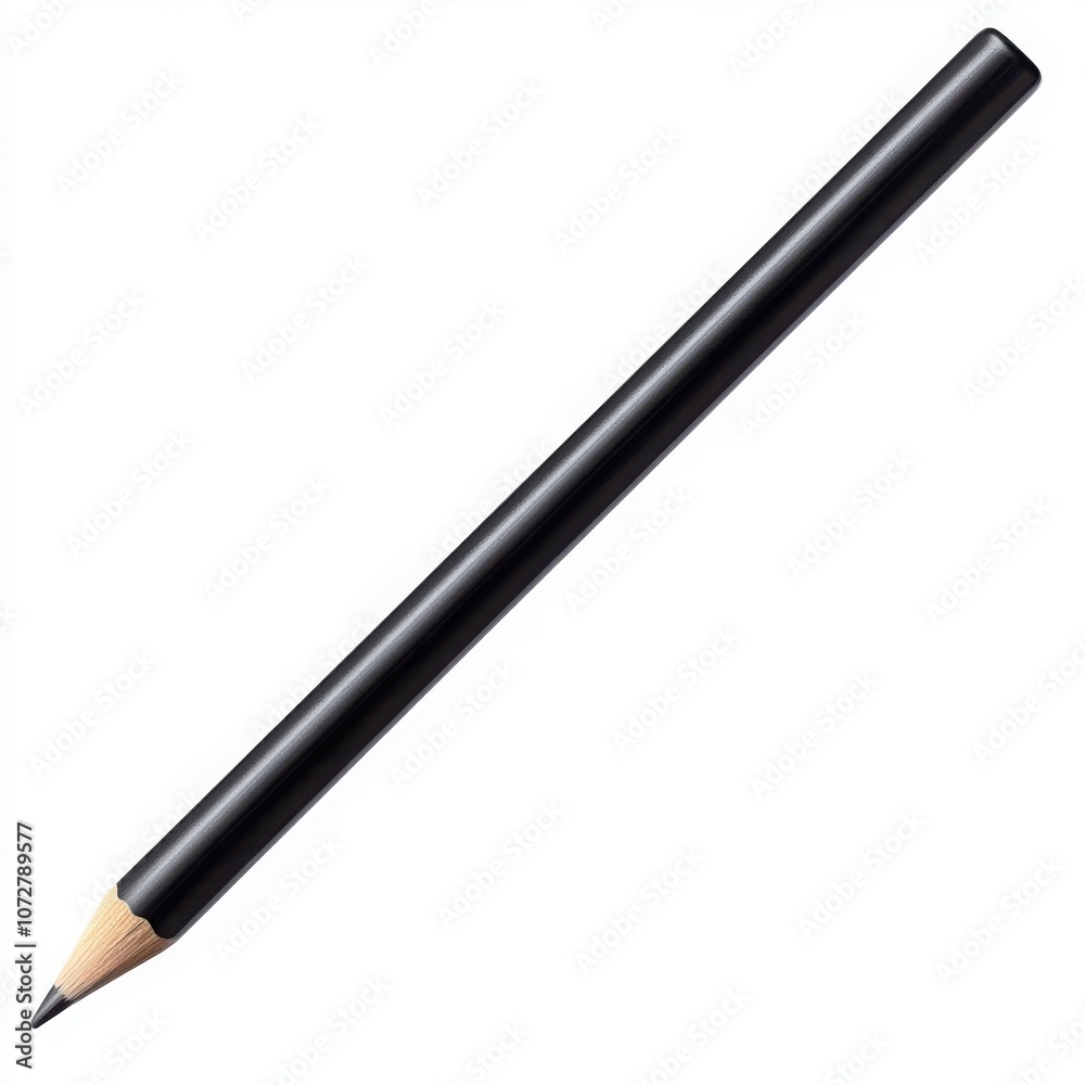A simple black pencil for drawing and writing. A simple black pencil for drawing and writing.