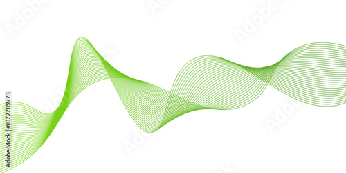 Abstract Green Wave Line Background with Flowing Curves and Dynamic Mesh Pattern.Green wave lines and technology background,Suit for poster, cover, banner,White green Abstract Wallpaper. Abstract back