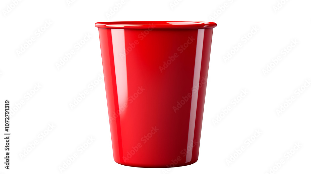 Isolated Red Plastic Cup on White Background for Disposable Drink ware Presentation Isolated Red Plastic Cup on White Background for Disposable Drink ware Presentation