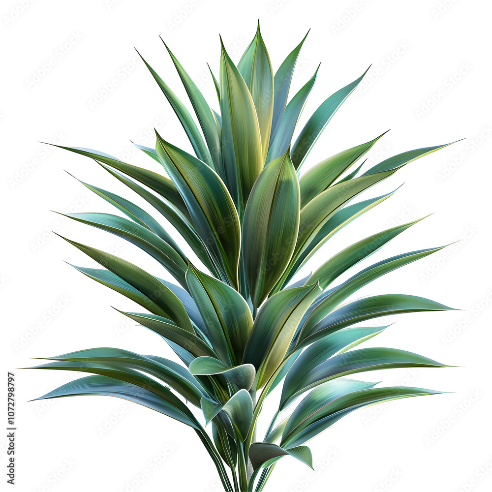 Obraz premium Isolated Yucca Leaf: Green and Striking Botanical Element for Natural Presentation