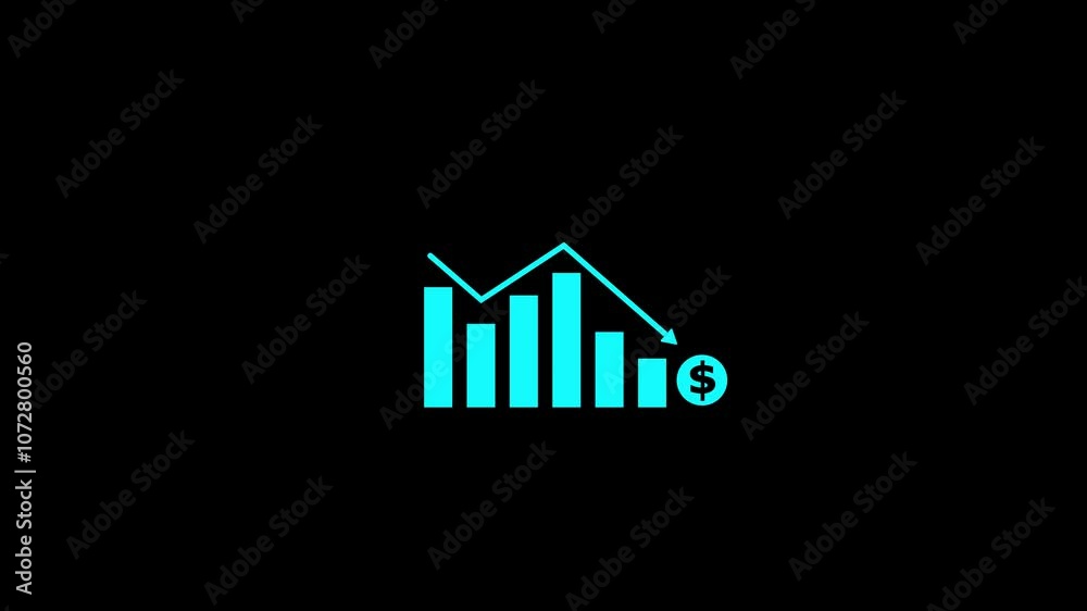 Animated of graph chart icon with dollar sign. Business growth and success, growing business graph chart animation. Animated of graph chart icon with dollar sign. Business growth and success, growing business graph chart animation.