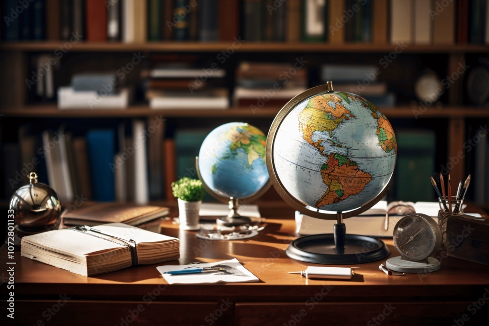 globe on table globe on table