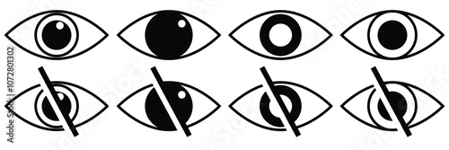 See and unsee eye icon. Eyesight symbol. visible and invisible passwords icon. hide and unhide vector icon eps 10.