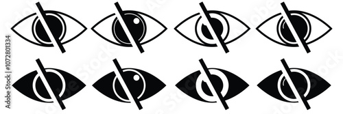 See and unsee eye icon. Eyesight symbol. visible and invisible passwords icon. hide and unhide vector icon eps 10.
