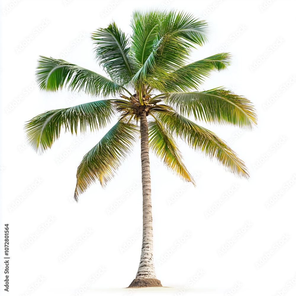 Tropical coconut tree isolated on white background Tropical coconut tree isolated on white background