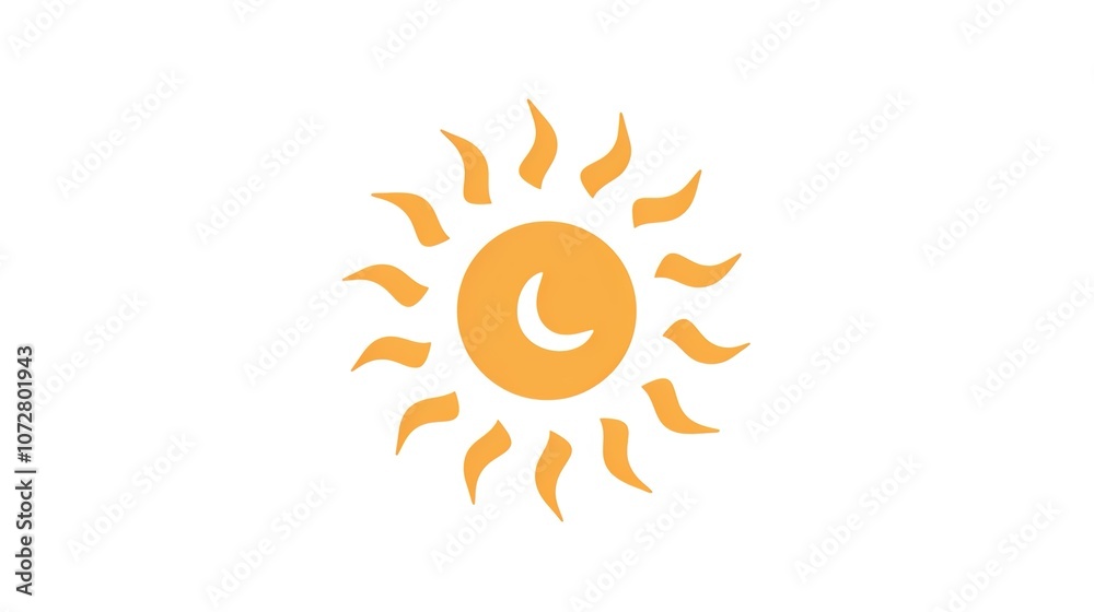 Bright and Cheerful Cartoon Sun on White Background: A Ray of Sunshine Bright and Cheerful Cartoon Sun on White Background: A Ray of Sunshine