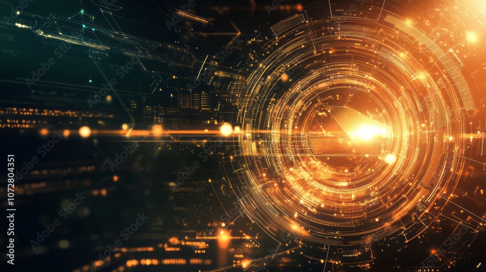 Obraz premium Digital background for tech, AI, data, audio, graphics