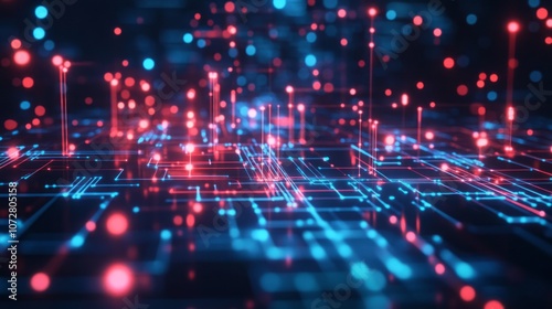 Digital background for tech, AI, data, audio, graphics