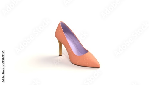 High heel women shoe on white background, 3D illustration