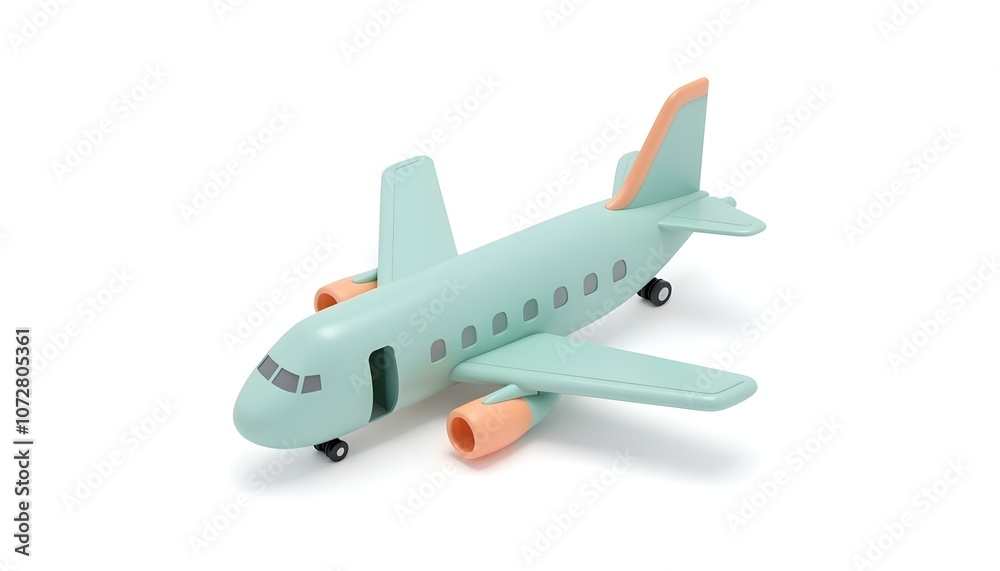 Plastic toy airplane isolated on white background Plastic toy airplane isolated on white background